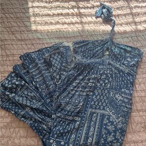 Rewind Blue and White Maxi Dress